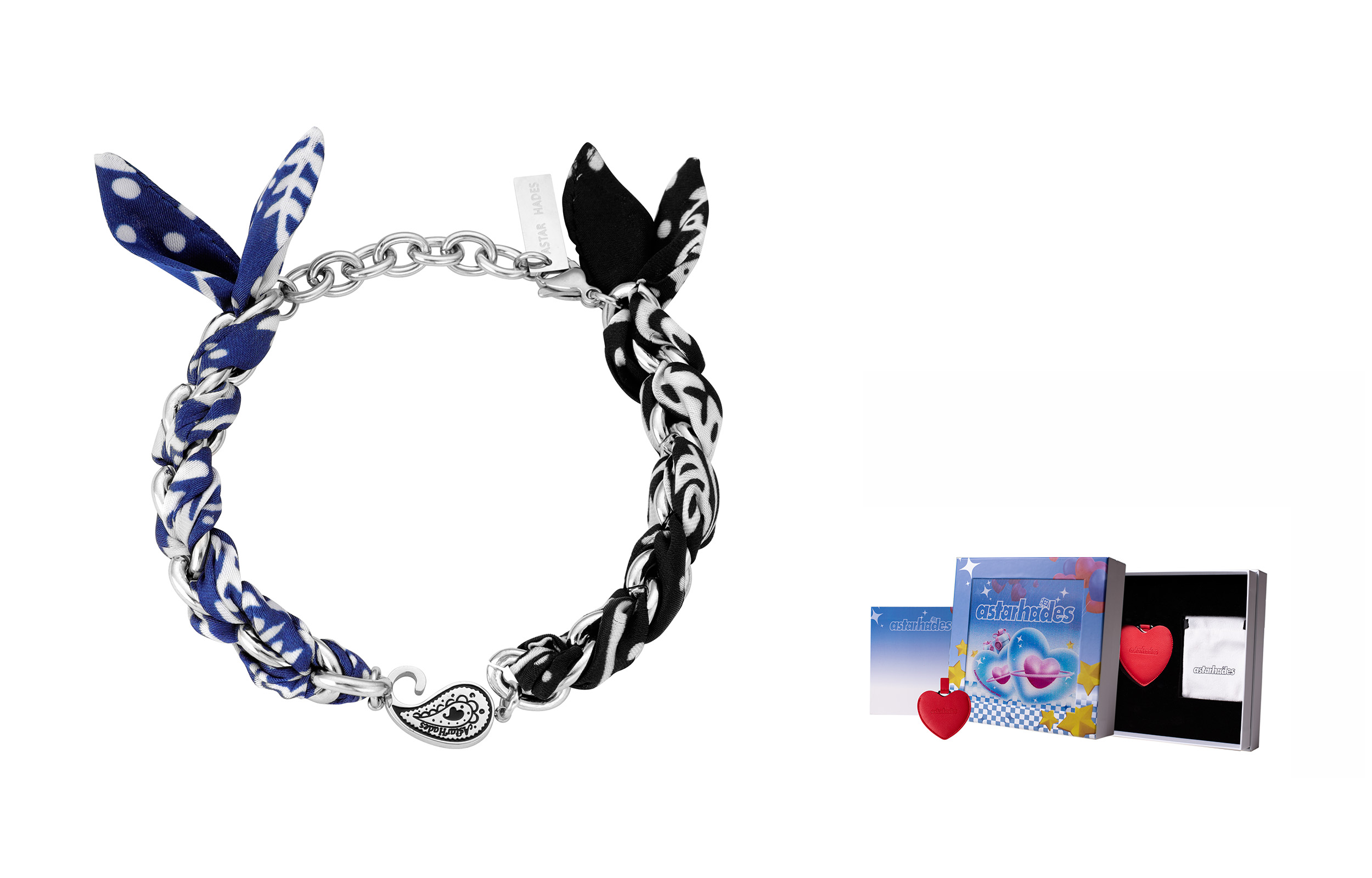 

Титановый стальной пэчворк браслет unisex ASTAR HADES, черный/синий