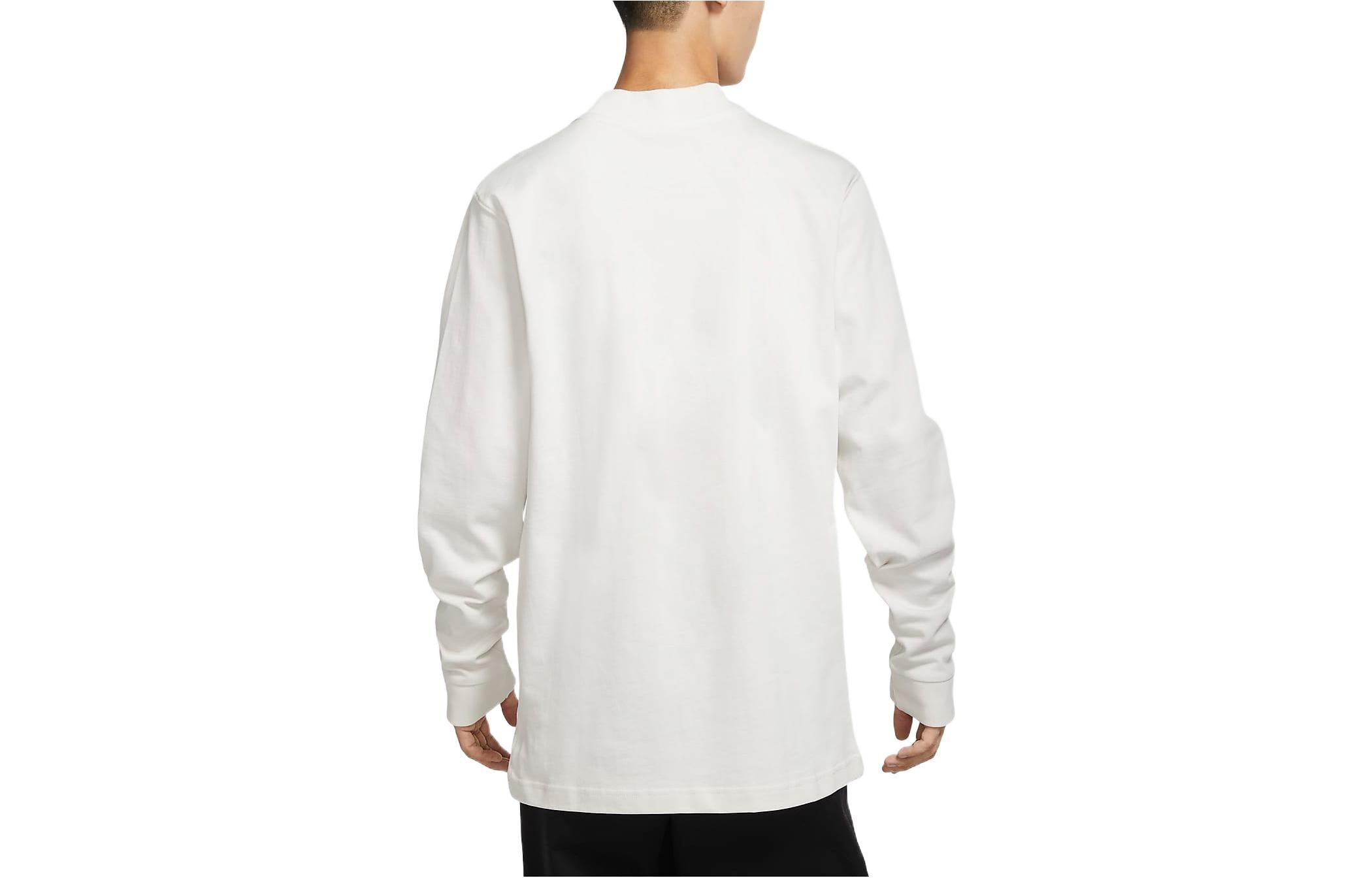 Футболка Nike AS M NL LS MOCK NECK SHIRT 'White Black' DX5869-030, белый — фото 2