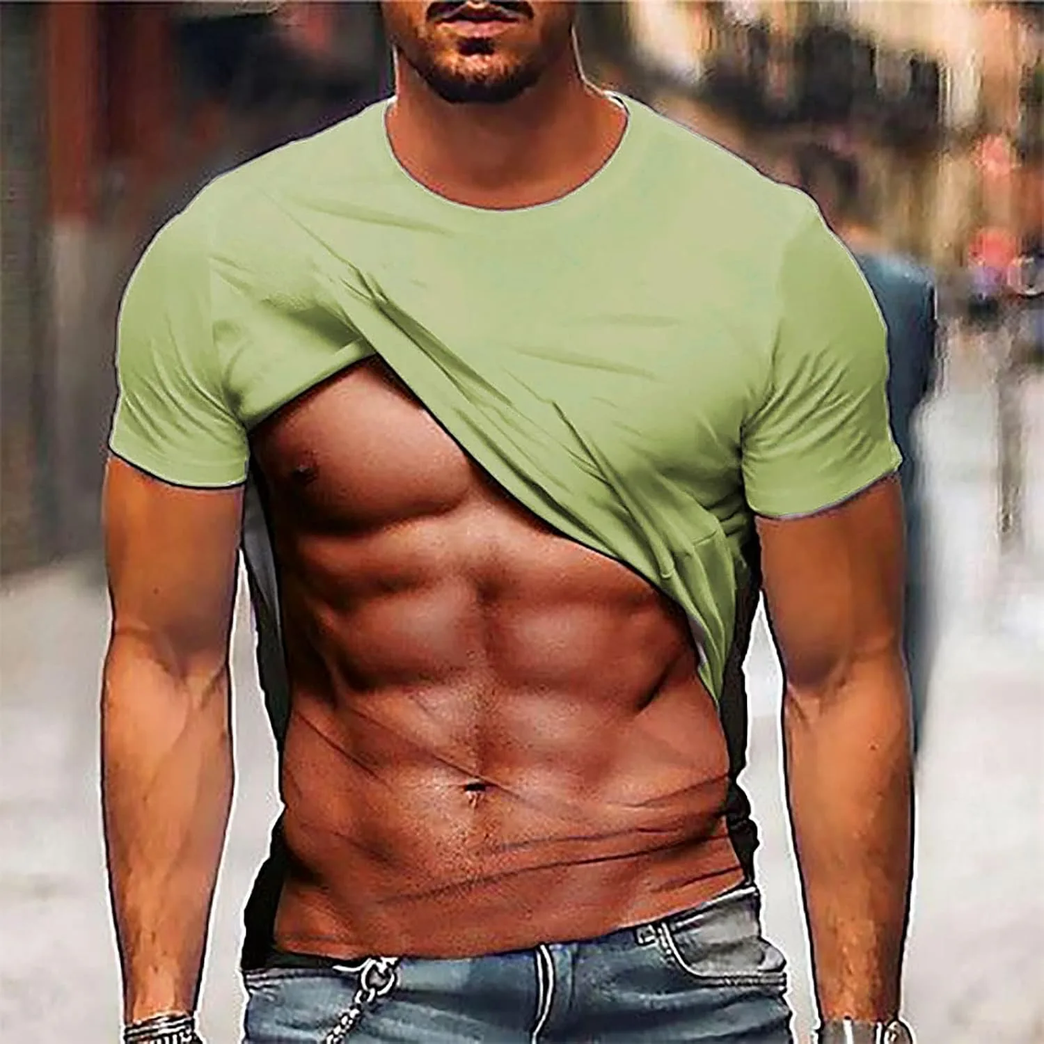 Футболка с принтом для мужчин Funny Muscle Print — фото 2