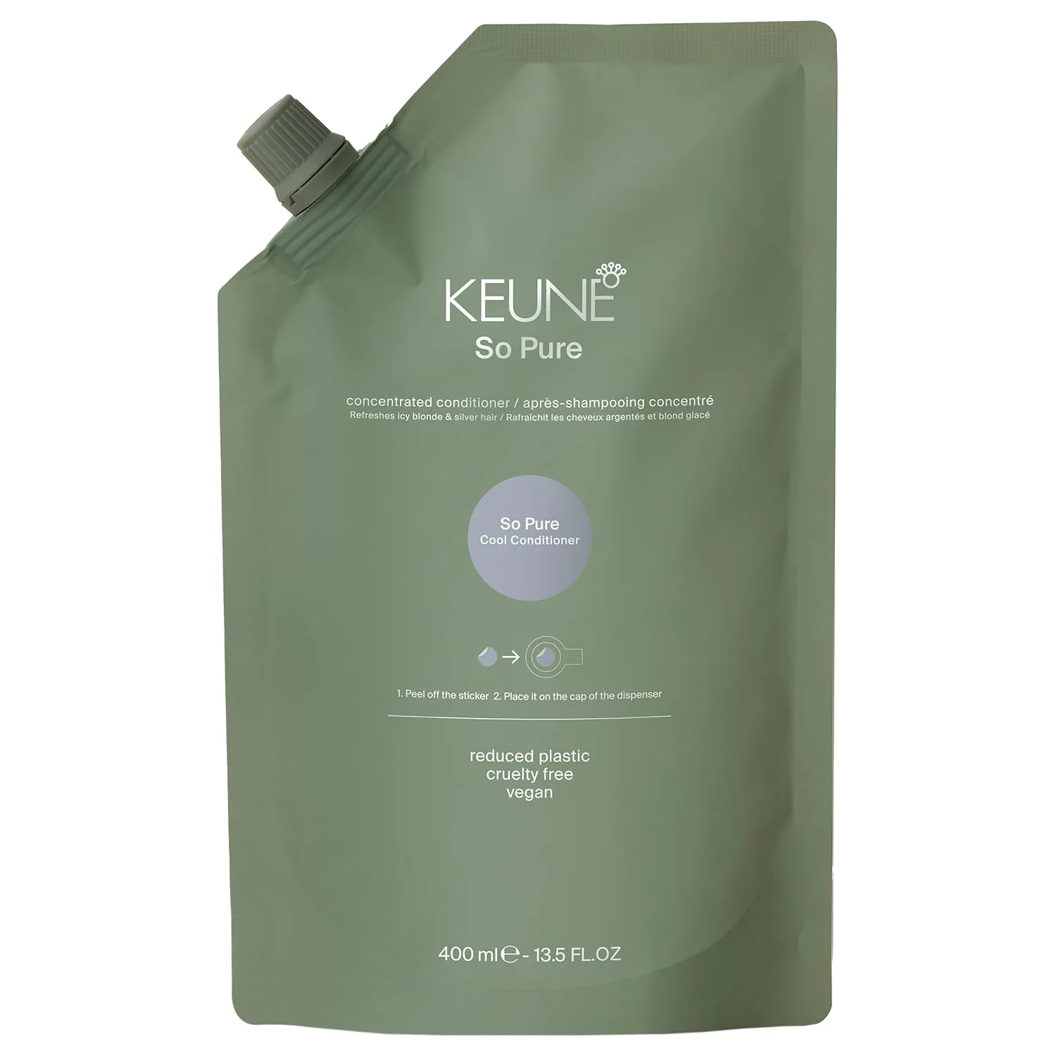 Кондиционер для волос KEUNE So Pure Cool Silver, защита от желтизны и окрашивания, увлажнение, 10, 1 жидких унций. gray