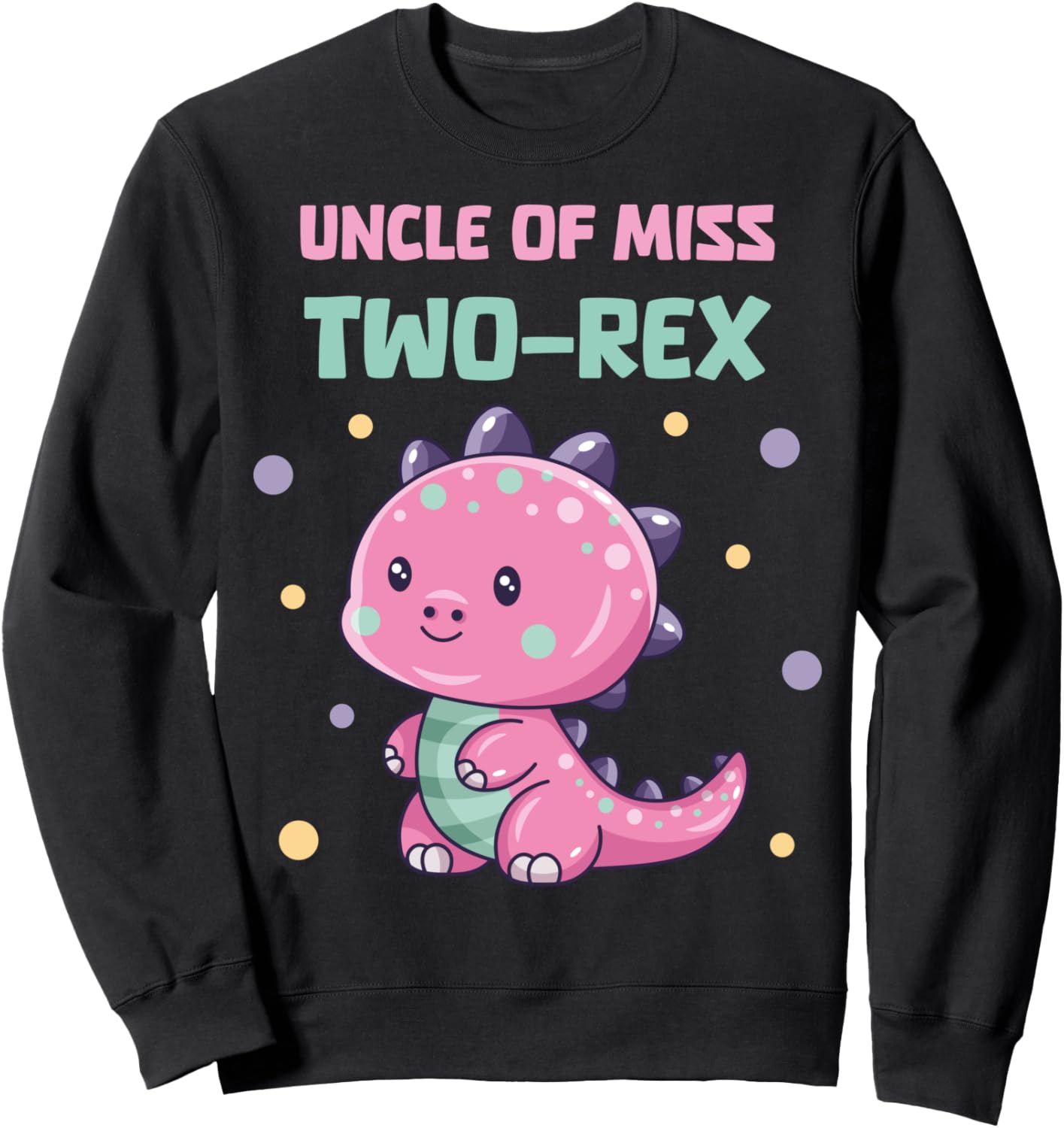 

Наряд на 2-й день рождения мисс Ту Рекс: толстовка с изображением дяди и динозавра для вечеринки в стиле «Динозавровая семья» Family Look 2 Year Old Dinosaur Decorations Gifts, черный