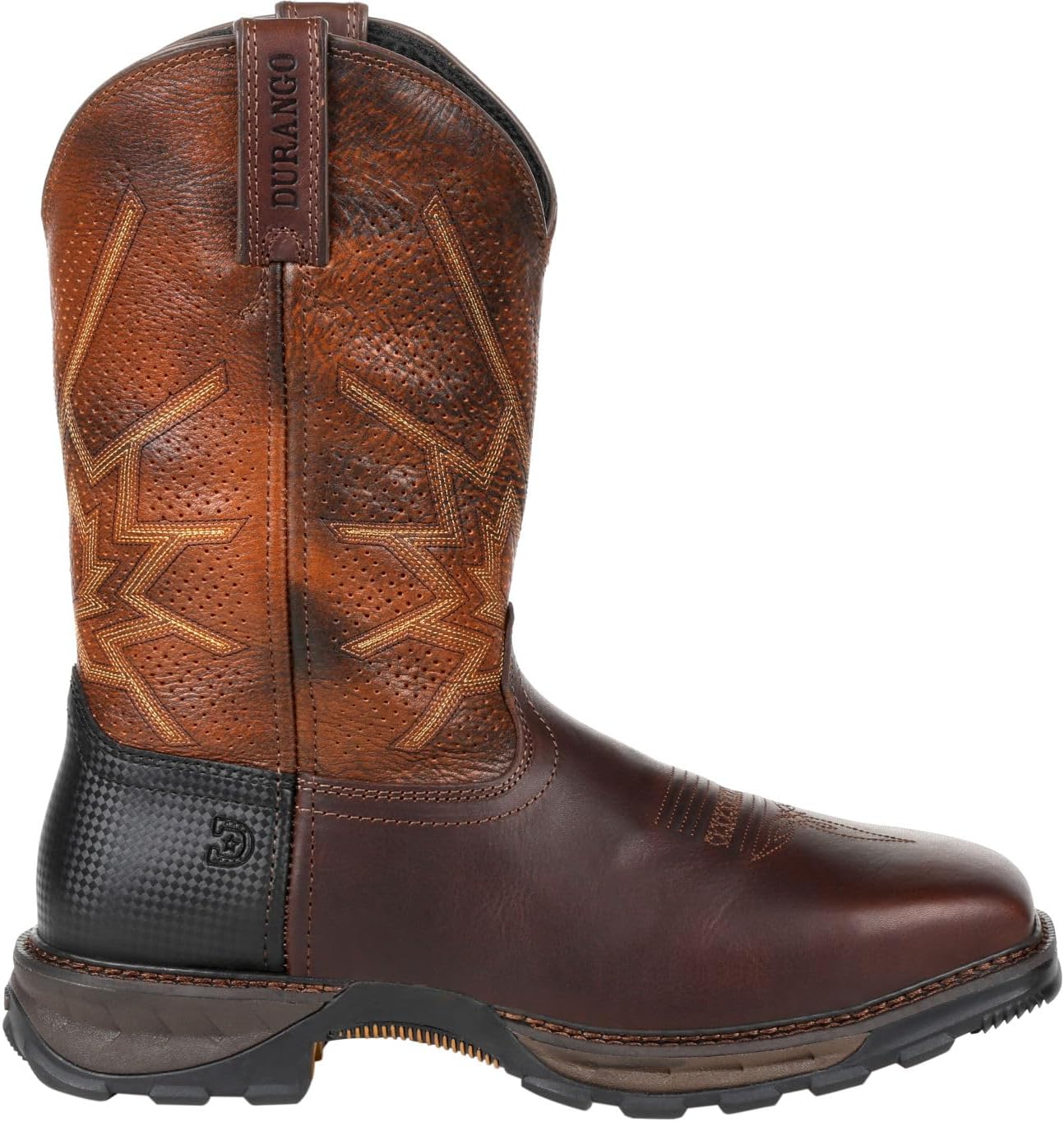 

Мужские ботинки Durango Maverick Xp с перфорированным стальным носком, без шнурков, коричневый