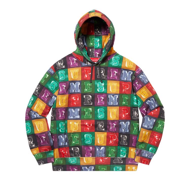 

Толстовка Supreme Blocks Hooded Sweatshirt Multi, разноцветный