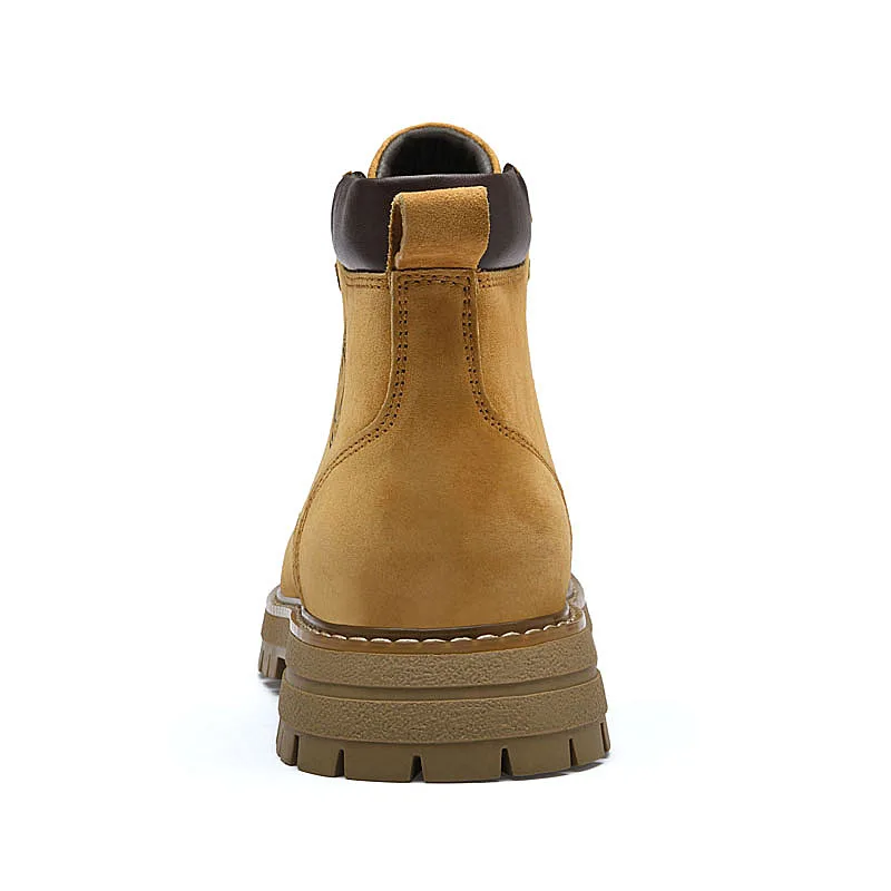 Ботинки платформенные мужские combat 12 см BAGE, желтый Fleece-Lined — фото 3