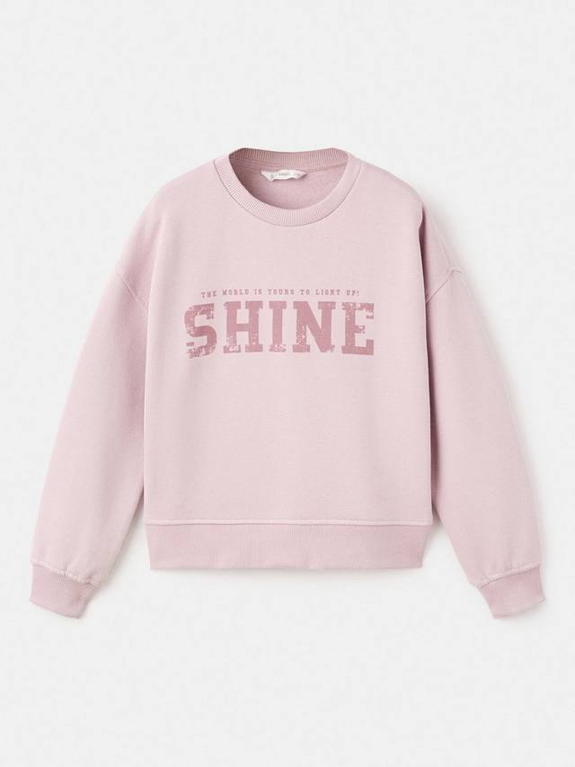 

Детский лондонский хлопковый свитшот со слоганом Mango, Pink