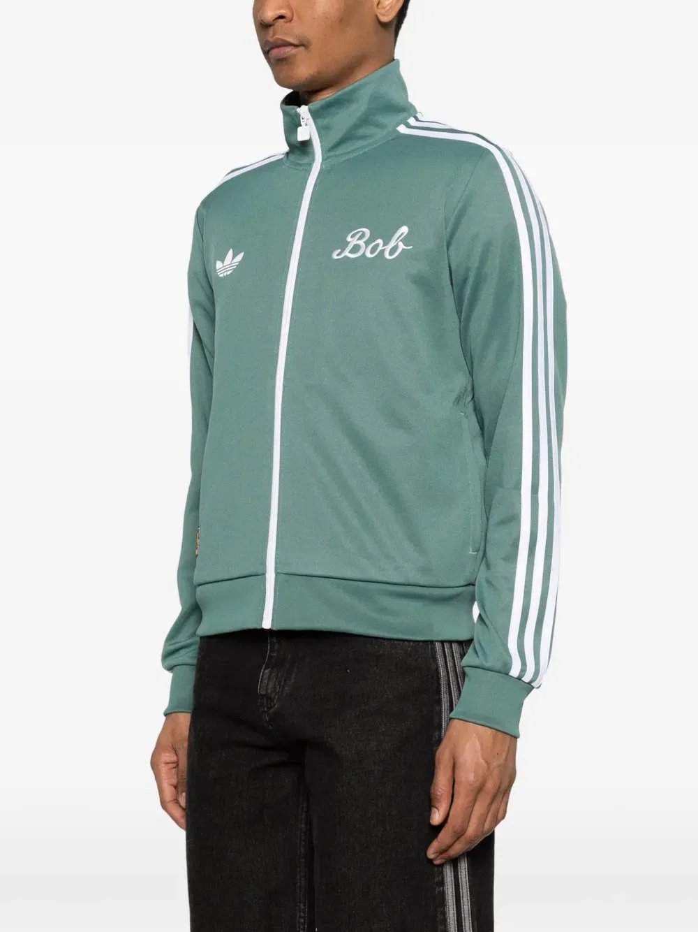 Спортивная куртка с тремя полосками Adidas, зеленый — фото 3