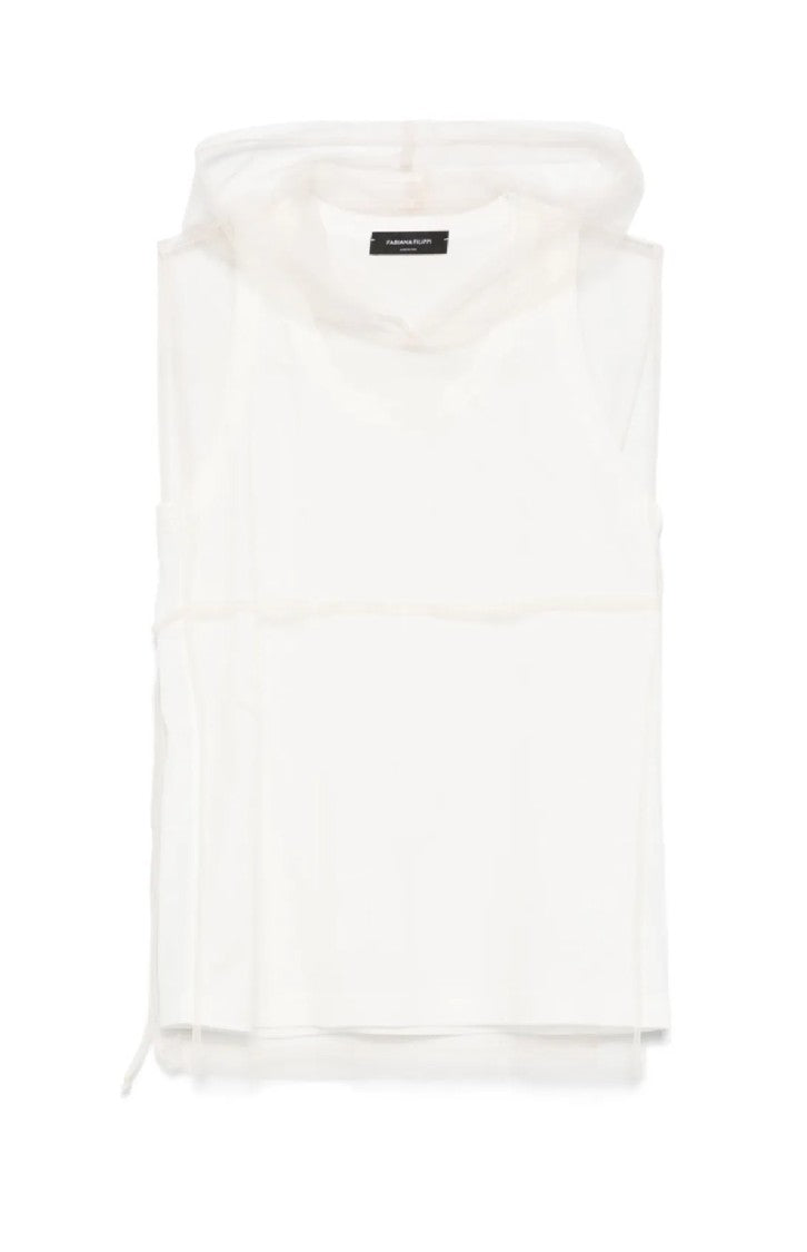 

Многослойный топ из полупрозрачного джерси Fabiana Filippi, белый