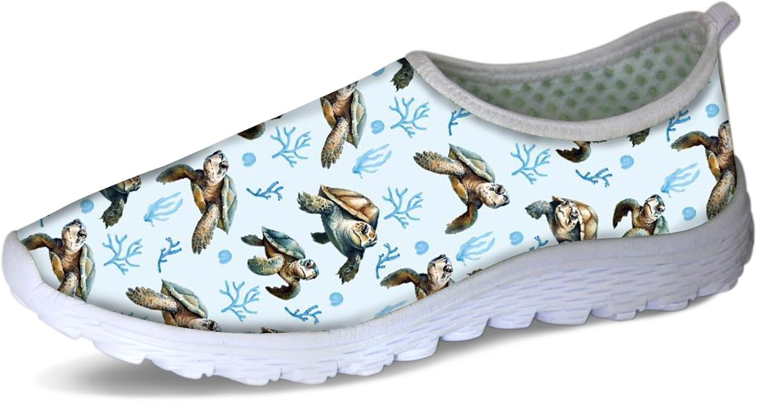 

Мужские кроссовки Forchrinse Green Palm Leaves, легкие, без шнурков, дышащие, для работы, спортзала и путешествий, Sea Turtle