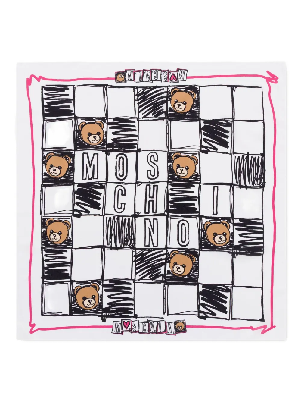 

Шарф с принтом Teddy Bear Moschino, белый