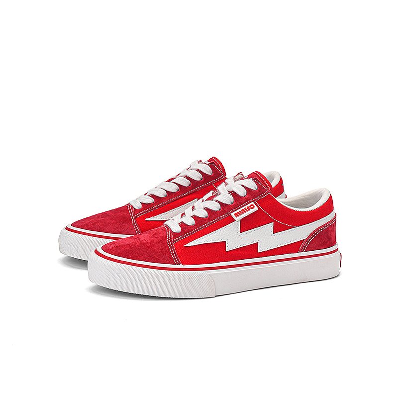 

MINISO Низкие скейтерские кроссовки унисекс бело-красные, цвет White Red