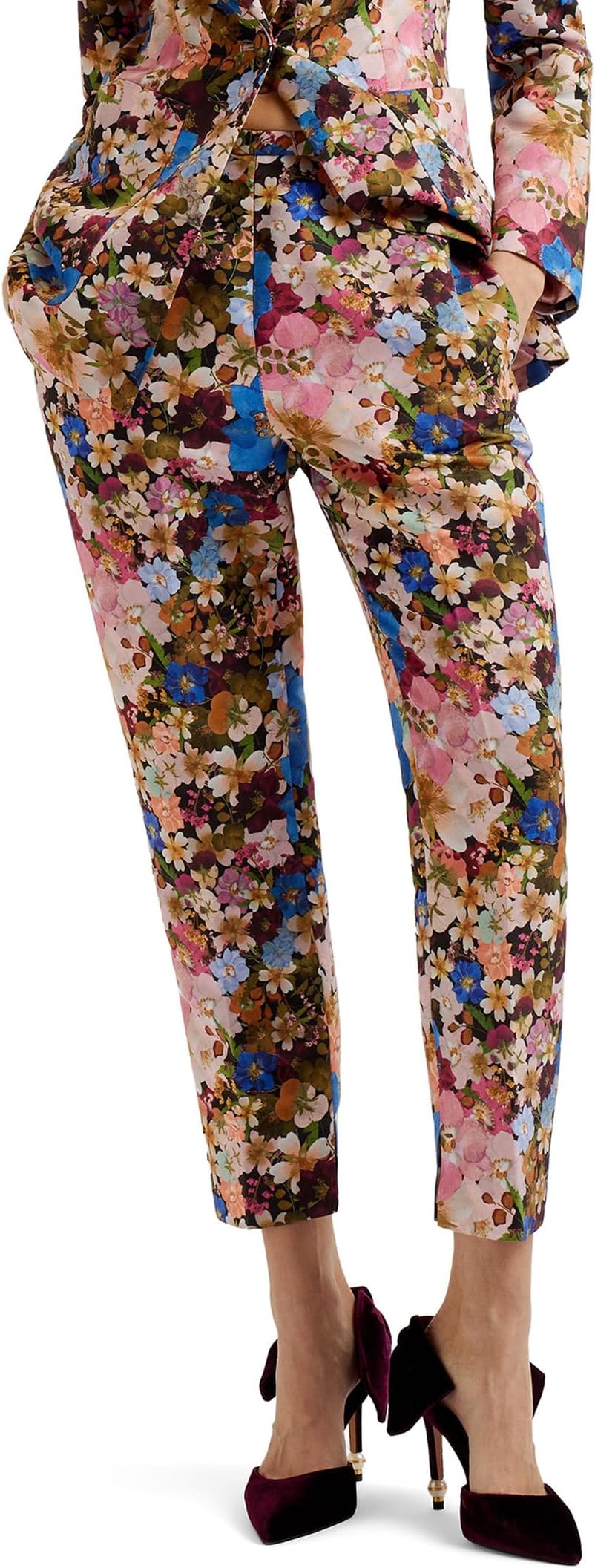 

Брюки Ted Baker Madonid Printed Slim Leg Trouser, черный