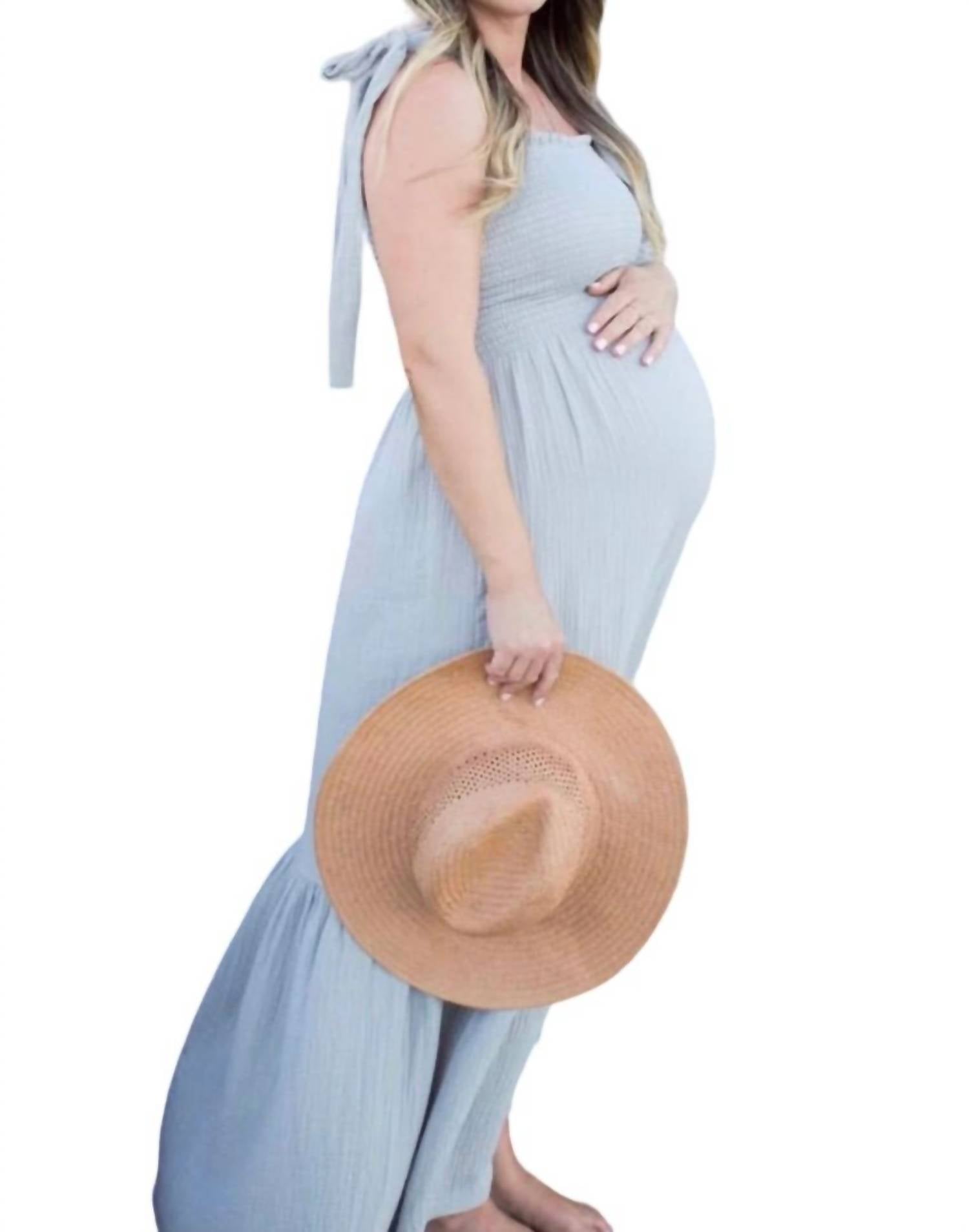 

Платье из присборенного газа цвета шалфея Liv Maternity, цвет sage