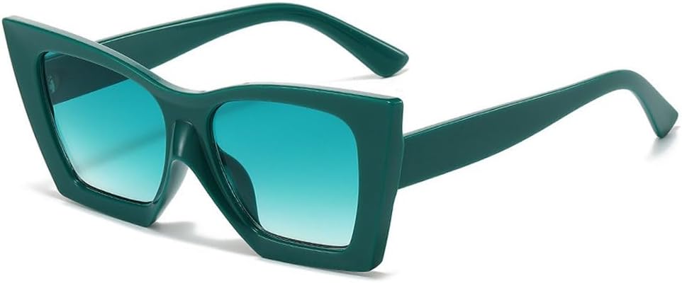 

Модные солнцезащитные очки «кошачий глаз» для женщин, ретро-стиль, желейные, трендовые оттенки, защита от ультрафиолета UV400, женские солнцезащитные очки TKKTLLT, Green-green