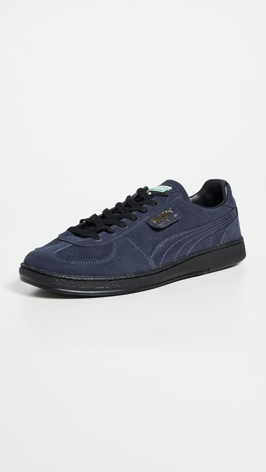 Мужские кроссовки PUMA Super Team из замши с шнуровкой, повседневные - синие — фото 2