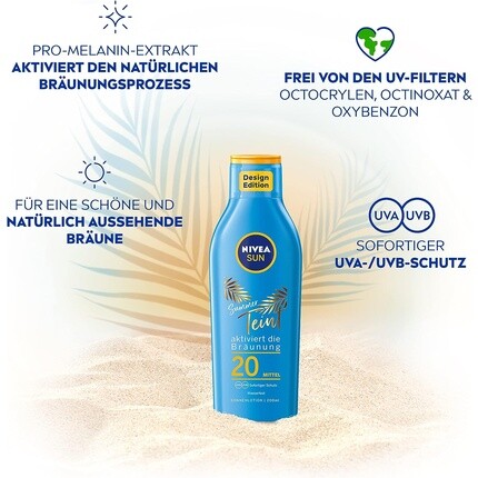Nivea Солнцезащитный лосьон для лица Sun Summer Complexion Spf 20 200 мл — фото 2