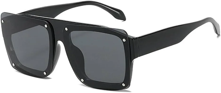 

Модные квадратные женские солнцезащитные очки с градиентным покрытием UV400, винтажные мужские солнцезащитные очки с заклепками в стиле панк SKFGNX, Black Gray