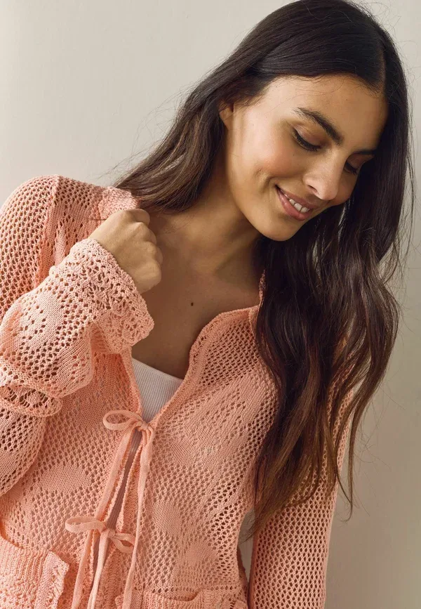 Кардиган Next, blush pink floral, нежно-розовый с цветочным принтом — фото 4