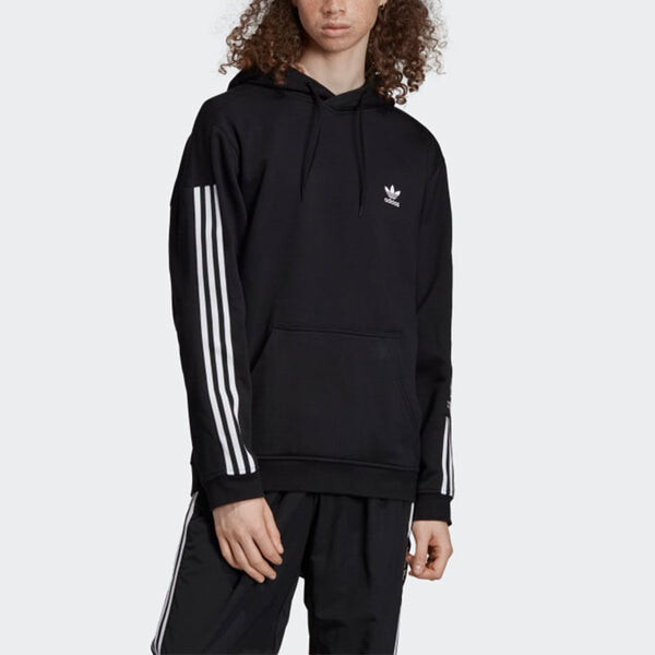 Толстовка adidas originals Lock Up Fleece Lined Casual Sports Pullover Black, черный — фото 4