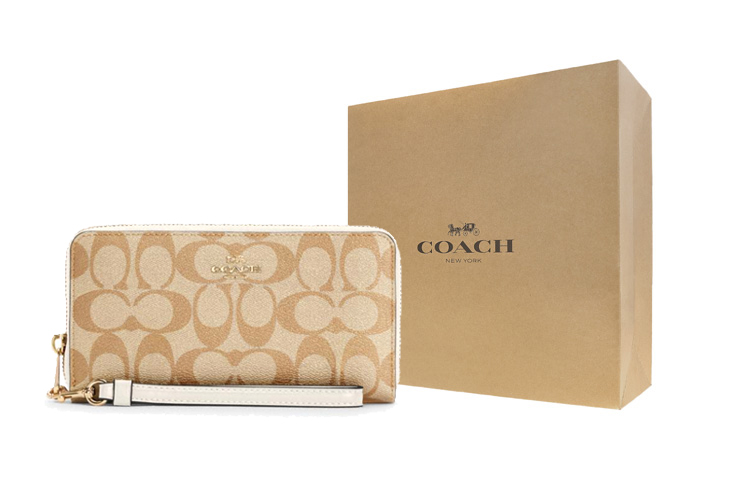 

Кошелек Zip Around COACH, gift box set (basic set+yellow box)