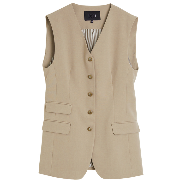 

Женский жилет с V-образным вырезом для делового костюма ELLE, светло-коричневый