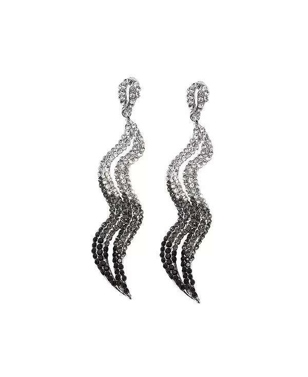 

Серьги-Капли в виде завитков омбре Sohi, silver