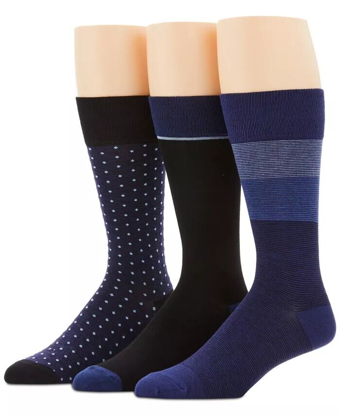 

Perry Ellis 3 пары. Мужские носки в полоску с цветными блоками Perry Ellis Portfolio, синий