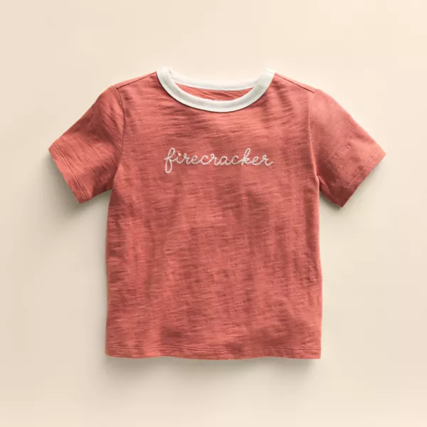 

Детская футболка из органического сердечника 4–12 лет Little Co. By Lauren Conrad, цвет red firecracker