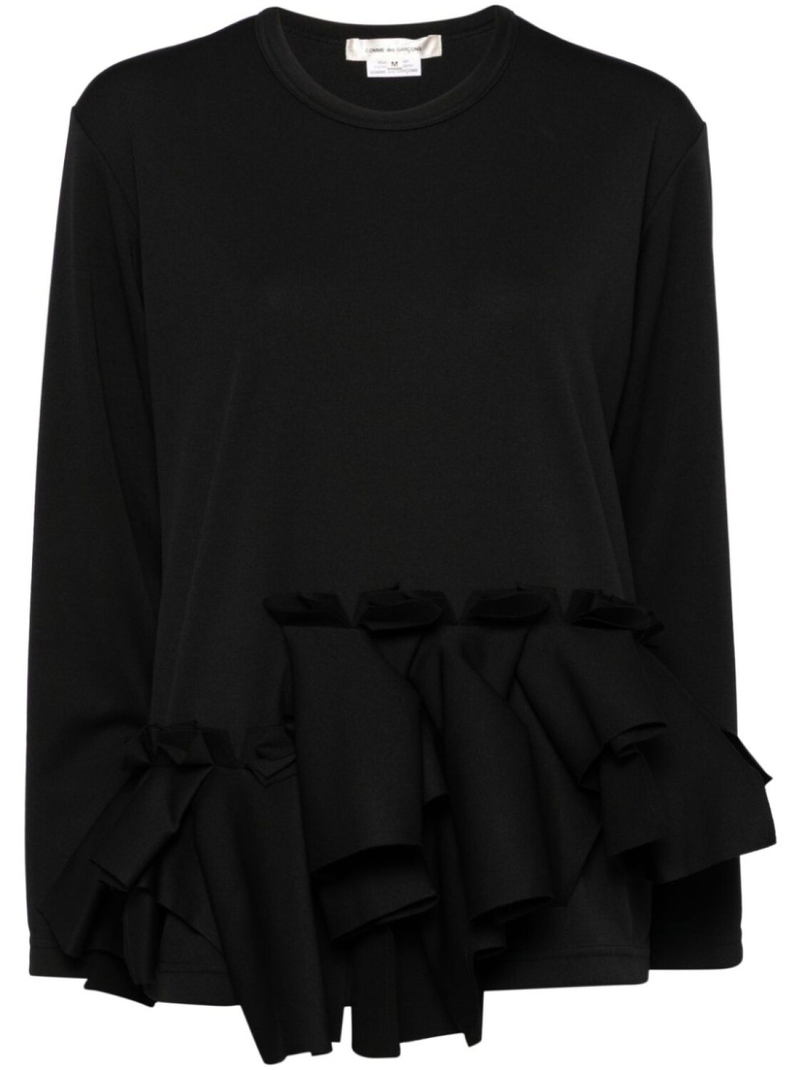 

Comme Des Garçons топ с длинными рукавами и оборками, черный