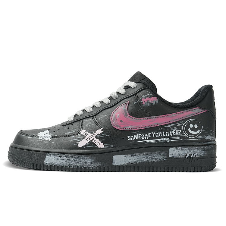 

Кроссовки Air Force 1 для скейтборда, унисекс, низкие, розовый Nike, черный