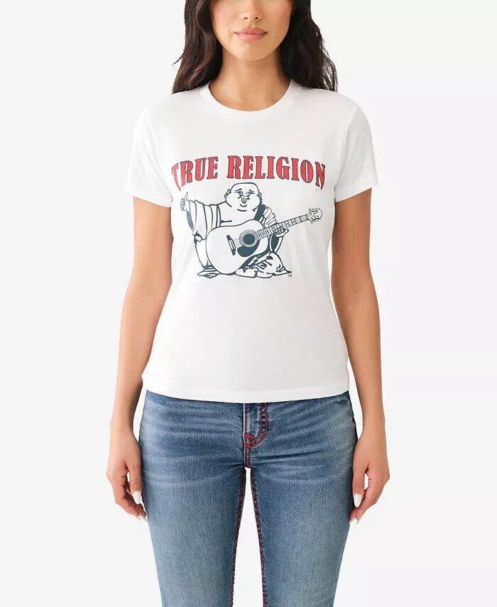 

Женский топ Buddha Slim с круглым вырезом True Religion, белый