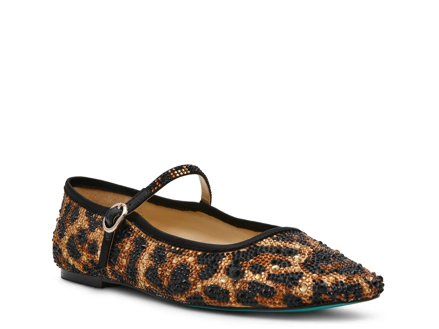 Балетки Betsey Johnson Lorel Mary Jane Flat, Tan/Black Leopard Print