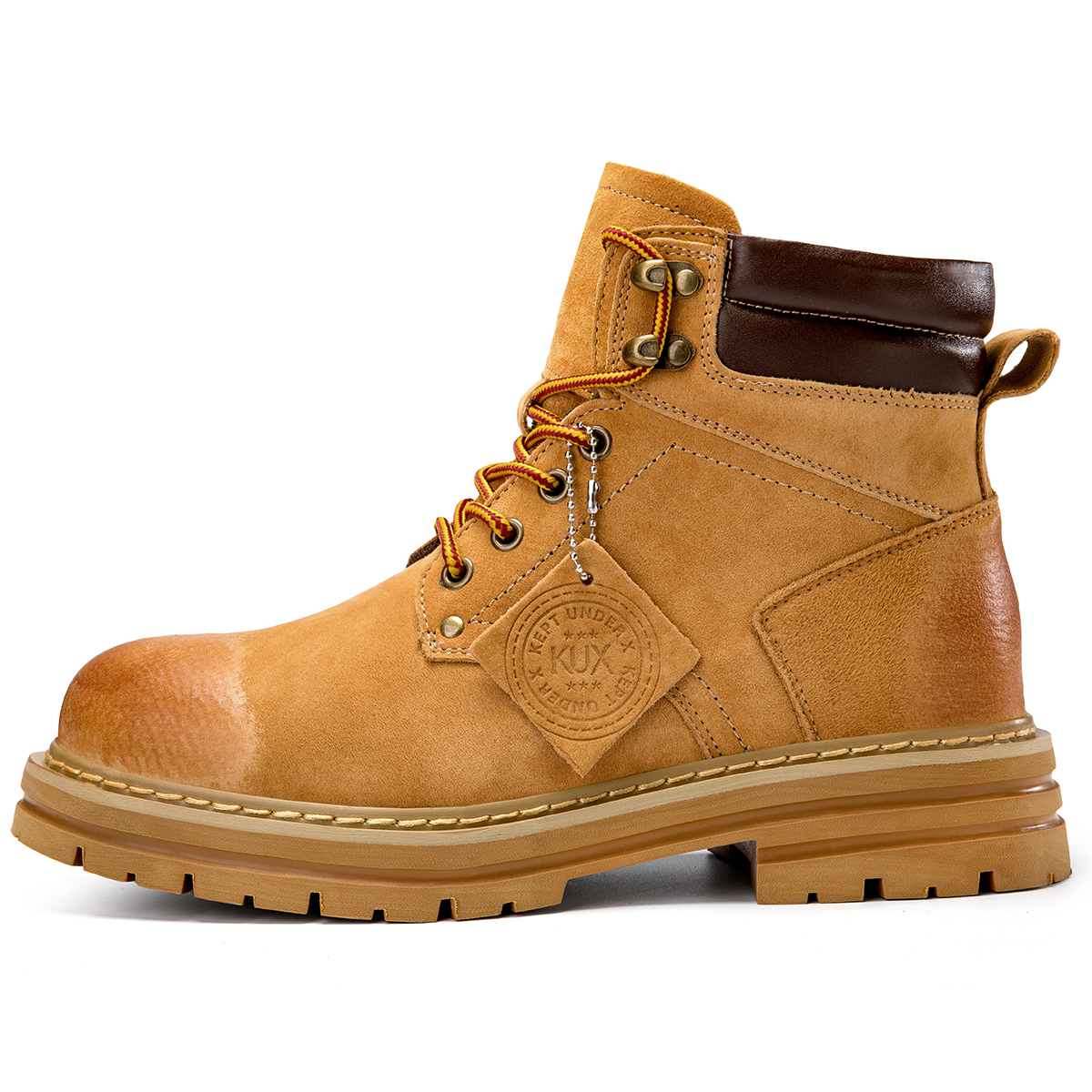 Короткие ботинки Martin на массивном каблуке унисекс KUX, Yellow Brown