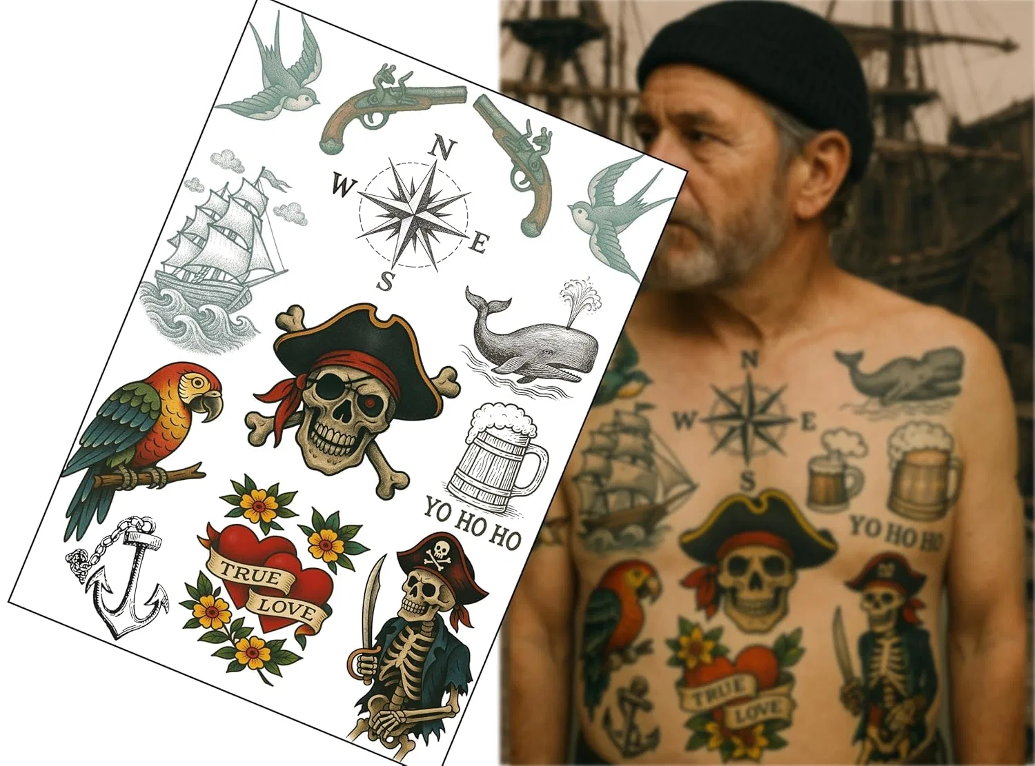 Временные татуировки «Пираты и моряки» Inkwear