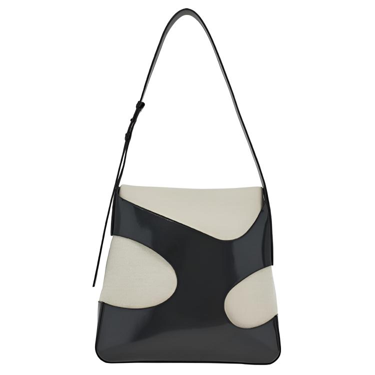 

Ferragamo Сумка через плечо женская из коровьей кожи с тканью, белая и черная