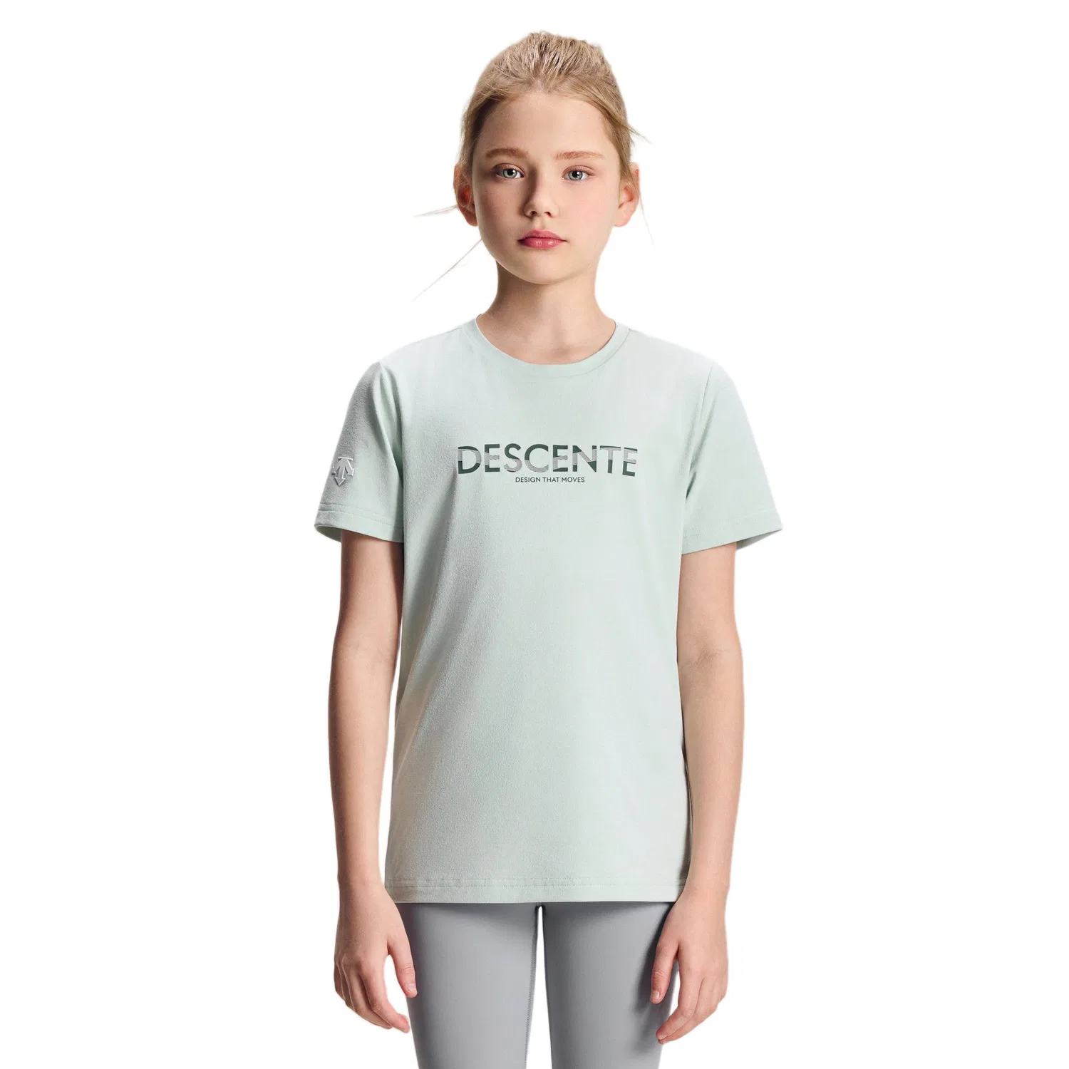 Футболка тренировочная быстросохнущая DESCENTE для детей белая — фото 4