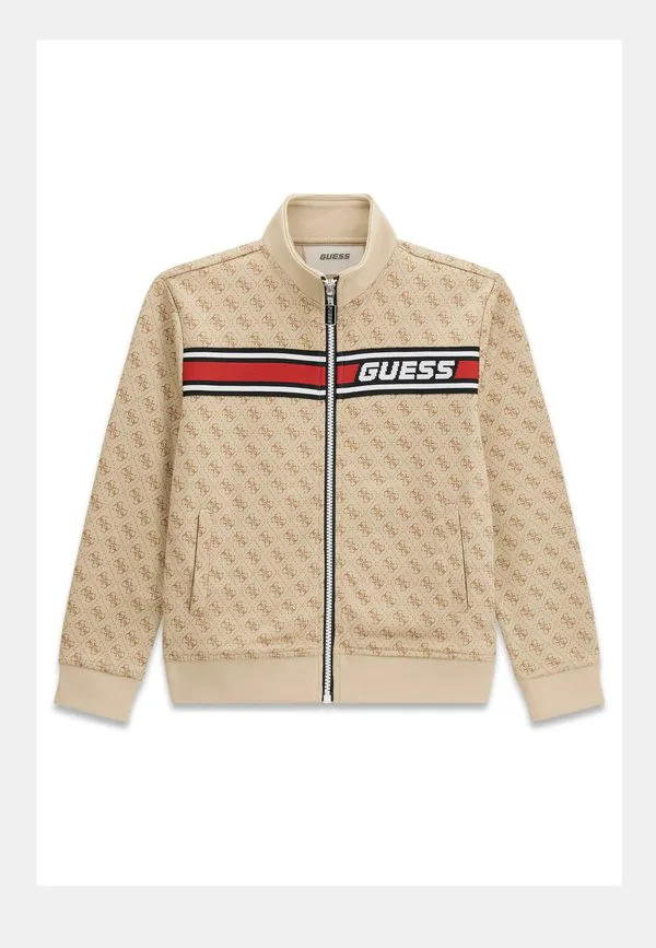 Толстовка с логотипом на молнии mit alloverlogo Guess, Mehrfarbig Beige