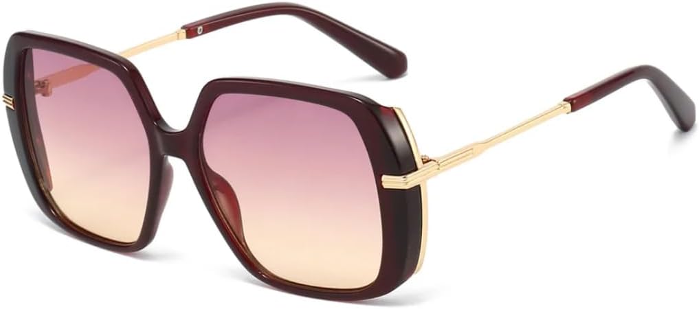 

Мужские солнцезащитные очки Retro Rivets с градиентным затемнением, защитой от УФ-излучения UV400, модные, с зеленым леопардовым принтом, женские очки с прозрачными линзами UUPTTPL, Tea Gradient Purple