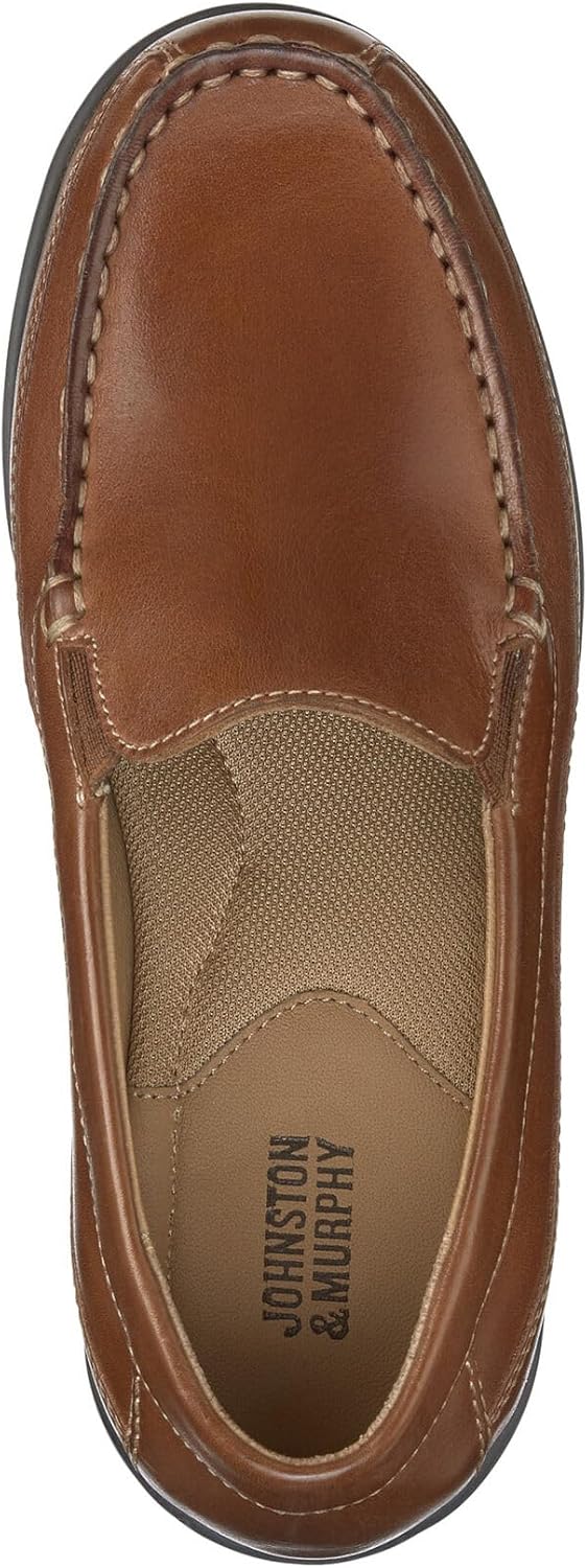 Детские повседневные лоферы Johnston Murphy Big Kid Locklin Venetian для мальчиков Johnston & Murphy, Tan Full Grain Leather — фото 3