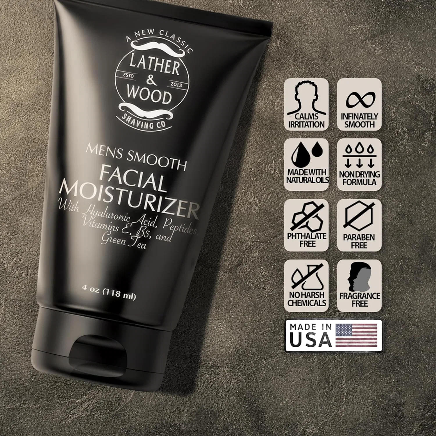 Крем для лица Lather & Wood Shaving Co — Дневной для мужчин , , без отдушки, 118 мл — фото 4