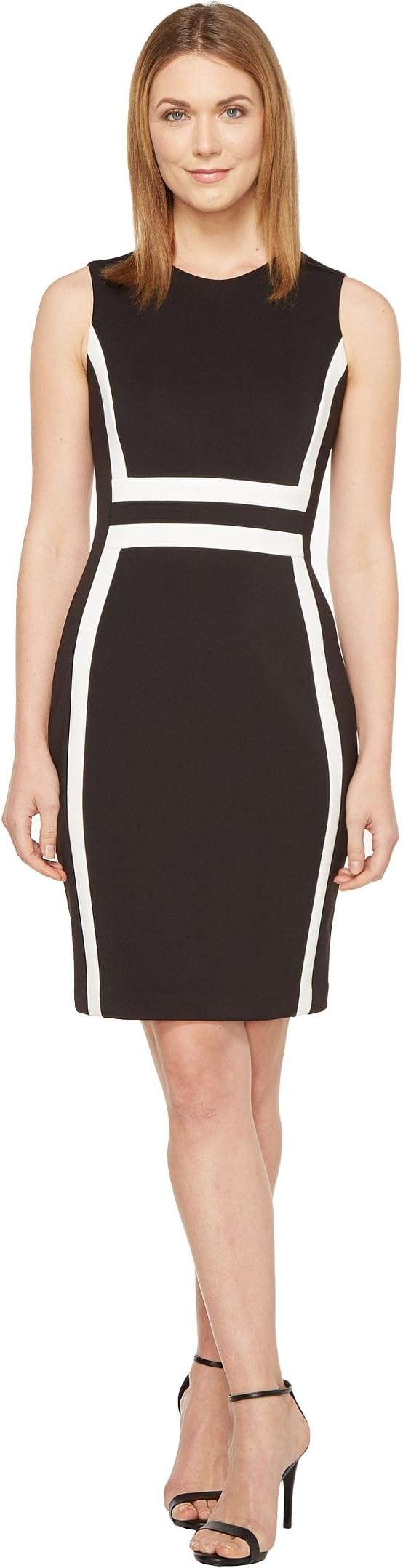 

Платье Calvin Klein Color Block Scuba Sheath Dress CD7M1V5K, цвет Black/White