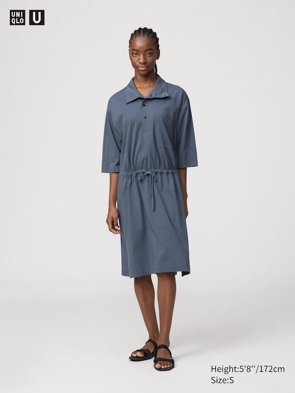 

Платье из джерси (половина рукава) Uniqlo, серый