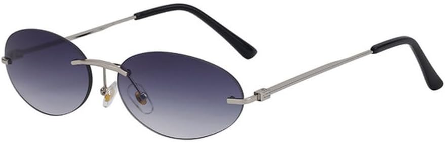 

Солнцезащитные очки LVTFCO овальной формы для женщин, маленькая оправа; солнцезащитные очки в стиле панк для мужчин; женские очки с защитой от УФ-излучения, Silver Gray