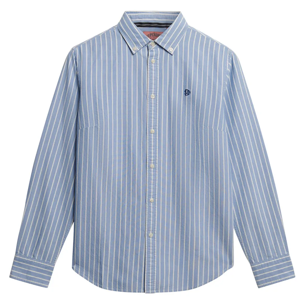 Рубашка с длинным рукавом Superdry Slim Oxford Bd, синий — фото 3