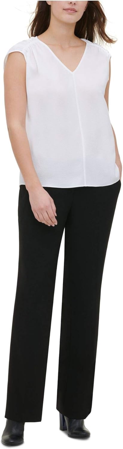 

Белый женский топ без рукавов с V-образным вырезом Calvin Klein, размер, Soft White