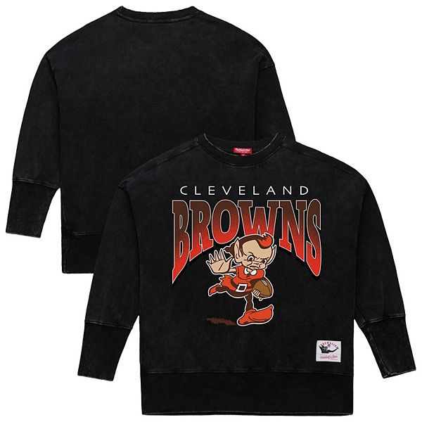 

Женский черный свитшот Cleveland Browns Delineate Mineral Wash Mitchell & Ness