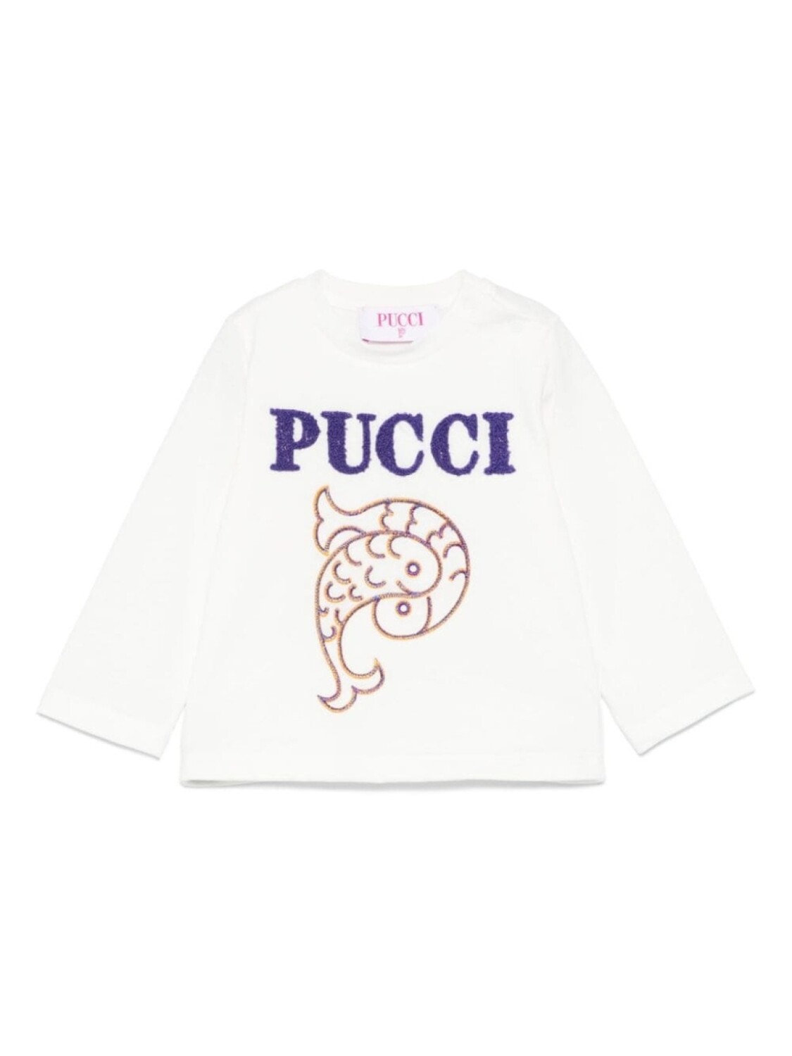 

Футболка PUCCI Junior с вышитым логотипом, белый