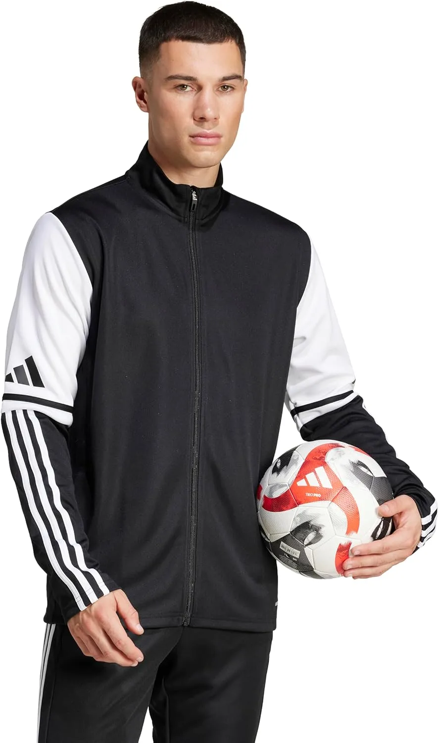 Мужская тренировочная футбольная куртка Adidas Squadra 25, черно-белый — фото 4