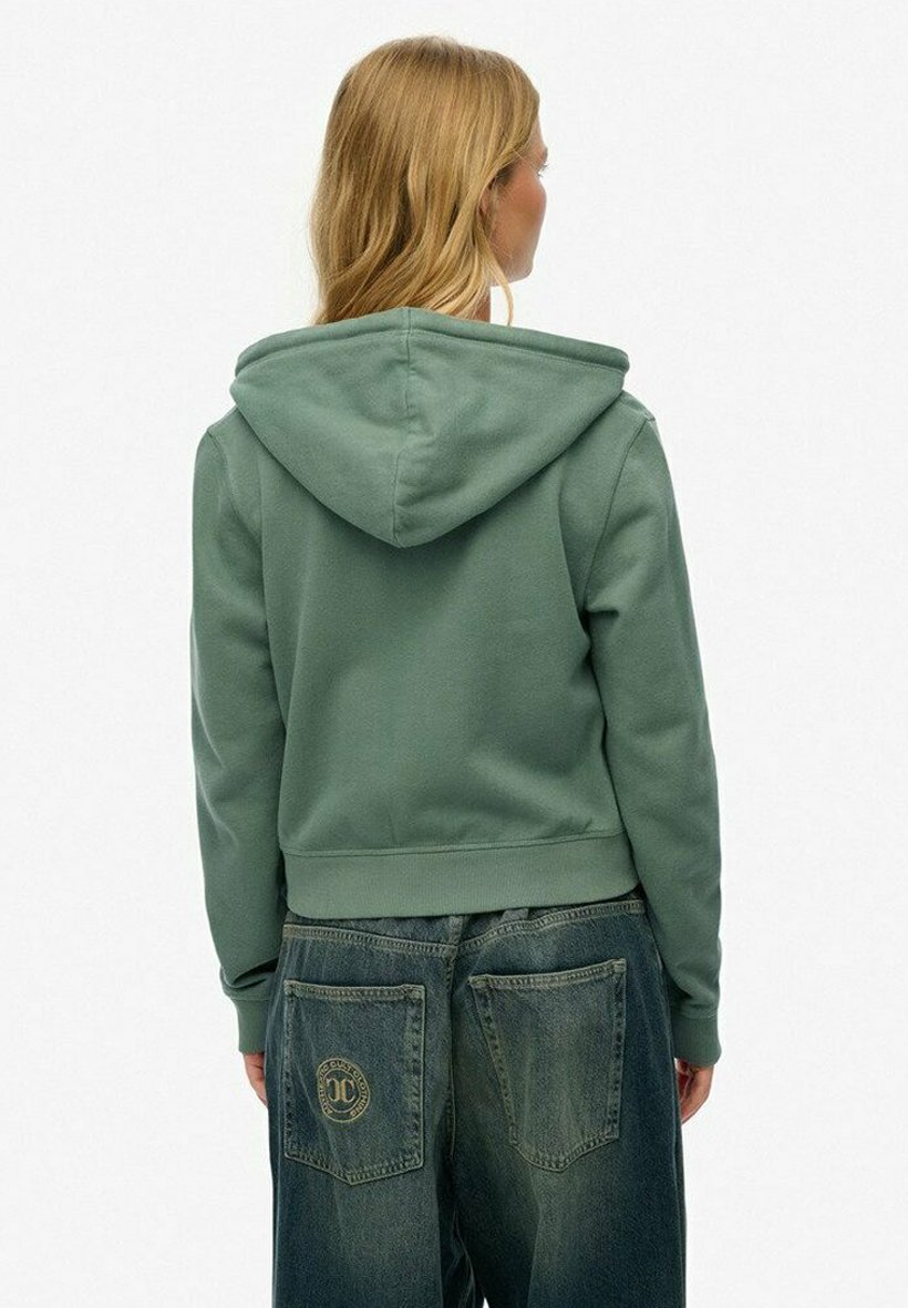 Толстовка на молнии ATHLETIC ESSENTIALS TONAL CROPPED Superdry, зеленый — фото 2