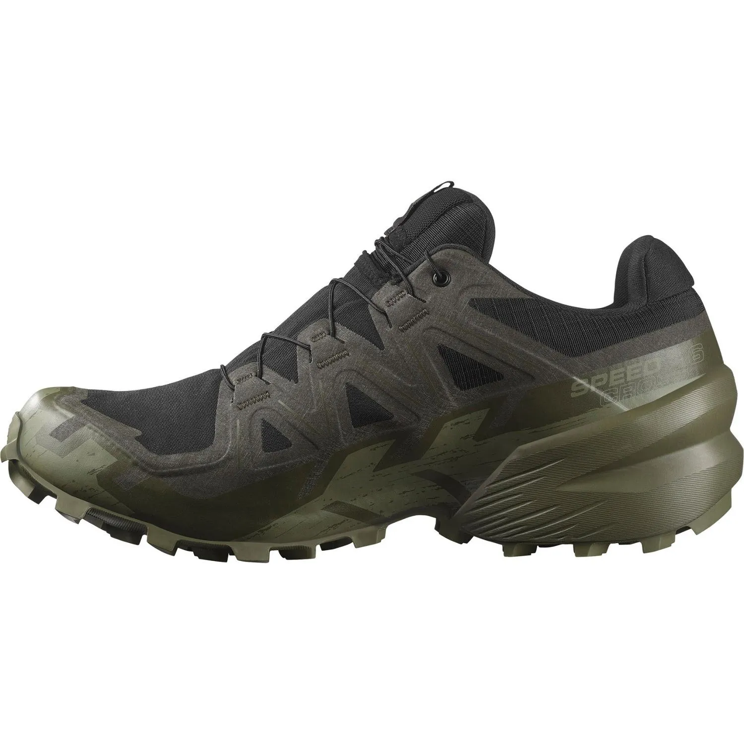 Кроссовки для трейлраннинга Speedcross 6 GORE-TEX мужские Salomon, Black/Peat/Deep Lichen Green — фото 2