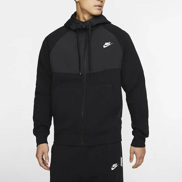 Толстовка Nike As Sportswear Ce Fz Bb Hybri 'Black', черный — фото 3